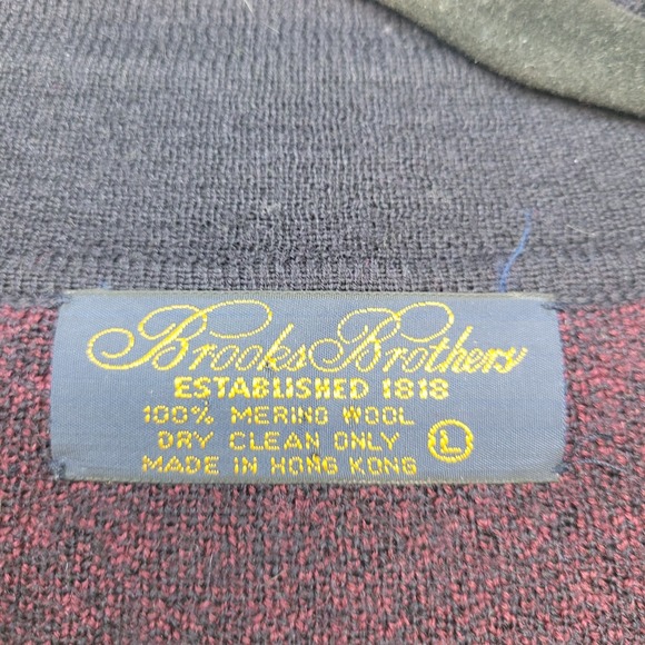 Brooks Brothers Sweater Mens Large Blue Birdseye 100% Merino Wool  1/4 Button - Picture 4 of 8
